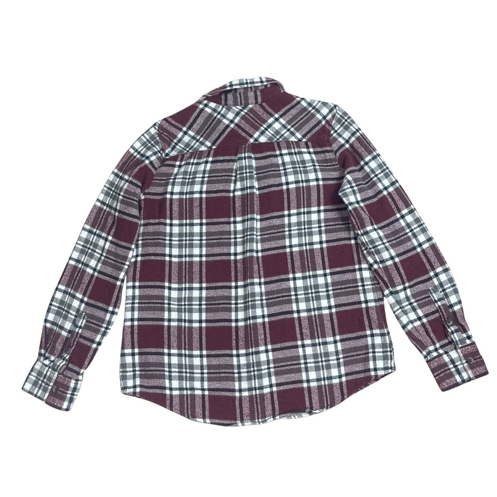Natural Reflections‎ Women's Plaid Flannel Shirt Burgundy 100% Cotton Cabincore - Picture 2 of 13